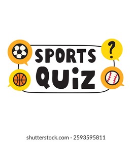Sports quiz. Illustration. Graphic design. White background