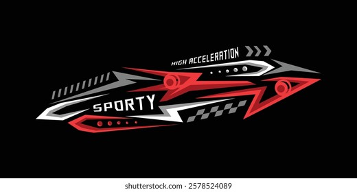 Sports racing abstract sticker vinyl decal template isolated