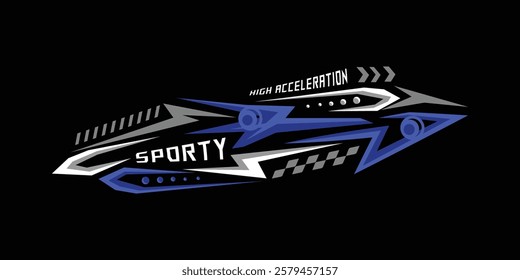 Sports racing abstract sticker vinyl decal template graphic