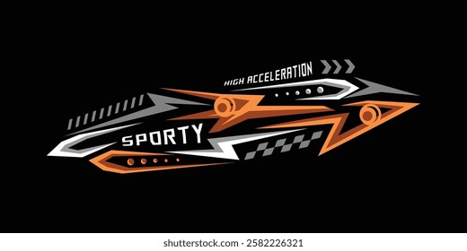 Sports racing abstract sticker vinyl decal template vector