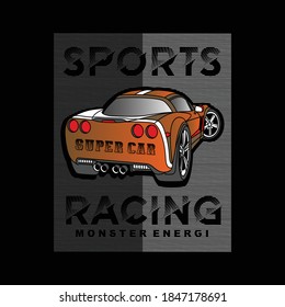 sports racing car images tee vintage graphic design vector illustration