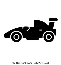 Sports racing car solid icon. Race vehicle automobile symbol, glyph style pictogram on white background. Sport formula auto sign for mobile concept and web design. Vector graphics