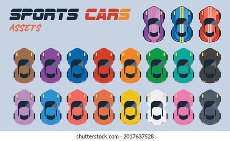 sports racing cars flat design