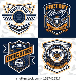 Sports Racing Emblem Crest Graphics