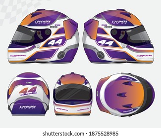 Sports racing helmet template vector design