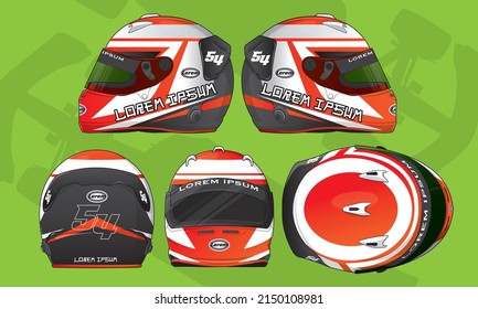 Diseño vectorial de plantillas de casco de carreras deportivas