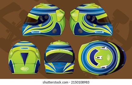 Sports racing helmet template vector design