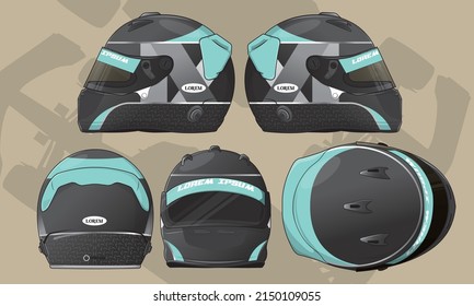 Sports racing helmet template vector design