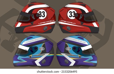 Sports racing helmet template vector design