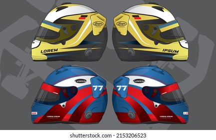 Sports racing helmet template vector design