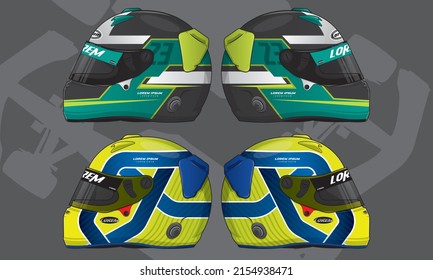 Sports racing helmet template vector design