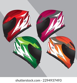 Sports racing helmet template vector design