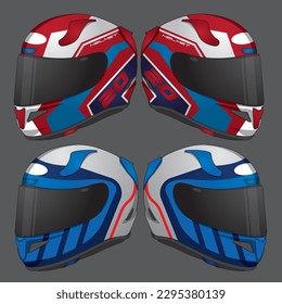 Sports racing helmet template vector design