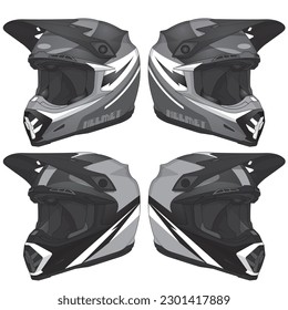 Sports racing helmet template vector design