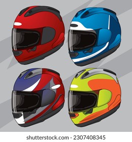 Diseño vectorial de plantillas de casco de carreras deportivas