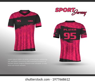 Sports racing jersey design. Front back t-shirt design. Templates for team uniforms. Sports design for football, racing, cycling, gaming jersey. Vector.
