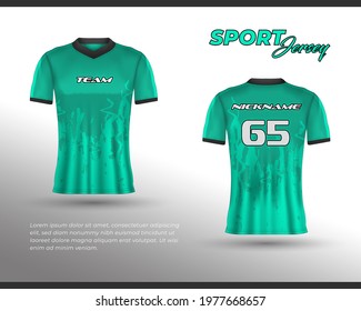 Sports racing jersey design. Front back t-shirt design. Templates for team uniforms. Sports design for football, racing, cycling, gaming jersey. Vector.