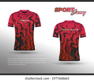 Sports racing jersey design. Front back t-shirt design. Templates for team uniforms. Sports design for football, racing, cycling, gaming jersey. Vector.