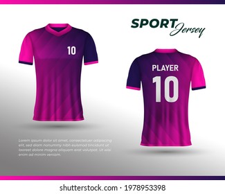 Sports racing jersey design. Front back t-shirt design. Templates for team uniforms. Sports design for football, racing, cycling, gaming jersey. Vector.