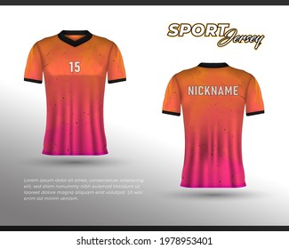 Sports racing jersey design. Front back t-shirt design. Templates for team uniforms. Sports design for football, racing, cycling, gaming jersey. Vector.
