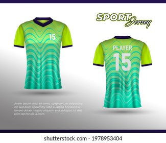 Sports racing jersey design. Front back t-shirt design. Templates for team uniforms. Sports design for football, racing, cycling, gaming jersey. Vector.