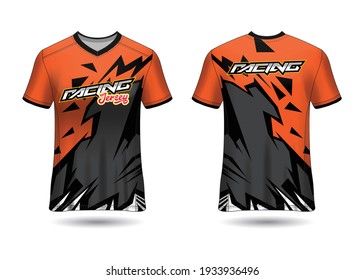 Sports Racing  Jersey Design Template for Team Uniforms Vector