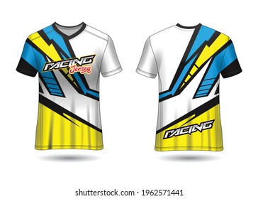 Sports Racing  Jersey Design Template for Team Uniforms Vector