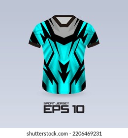 Sports racing jersey design. T-shirt design Front view Template for team uniform. Sports design for football, racing, jersey games. Vector.