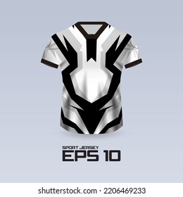 Sports racing jersey design. T-shirt design Front view Template for team uniform. Sports design for football, racing, jersey games. Vector.