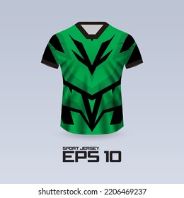 Sports racing jersey design. T-shirt design Front view Template for team uniform. Sports design for football, racing, jersey games. Vector.