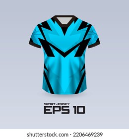 Sports racing jersey design. T-shirt design Front view Template for team uniform. Sports design for football, racing, jersey games. Vector.