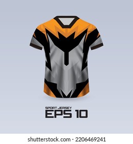 Sports racing jersey design. T-shirt design Front view Template for team uniform. Sports design for football, racing, jersey games. Vector.