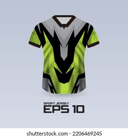 Sports racing jersey design. T-shirt design Front view Template for team uniform. Sports design for football, racing, jersey games. Vector.