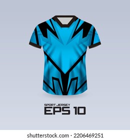 Sports racing jersey design. T-shirt design Front view Template for team uniform. Sports design for football, racing, jersey games. Vector.