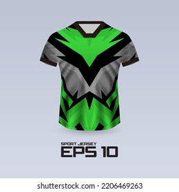 Sports racing jersey design. T-shirt design Front view Template for team uniform. Sports design for football, racing, jersey games. Vector.