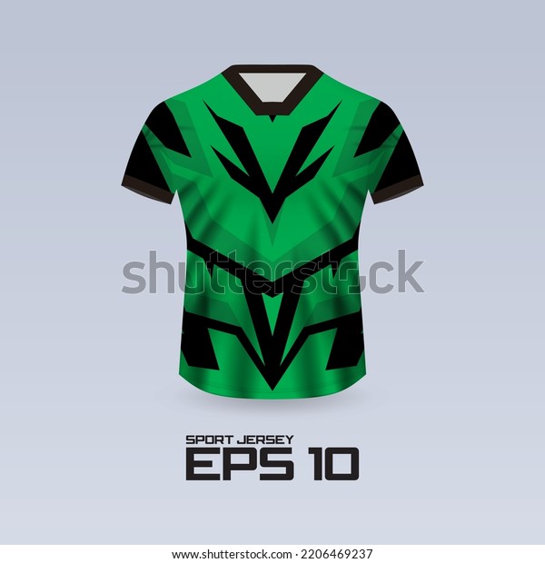 Sports racing jersey design. T-shirt design Front\
view Template for team uniform. Sports design for football, racing,\
jersey games. Vector.