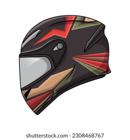 sports racing motorcycle helmet. vector illustration