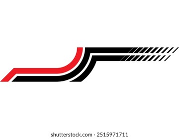 Sports racing pattern on the body of a sports car, boat, motorcycle, sportswear, toy. Retro lines. Striped modern background