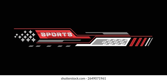 Sports racing stripes sticker modification body vinyl decal isolated