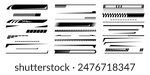 Sports racing stripes. Vector isolated set of sports car, moto, boat stickers, striped vehicle tuning bars. Tuning racing sport decals with copy space and dashes. Modern modification decor