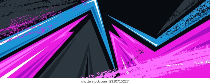Sports racing texture background. Geometric pink blue pattern vector illustration