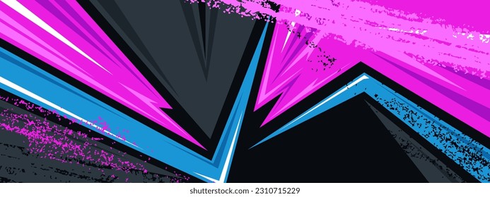 Sports racing texture background. Geometric pink blue pattern vector illustration