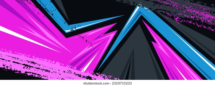 Sports racing texture background. Geometric pink blue pattern vector illustration