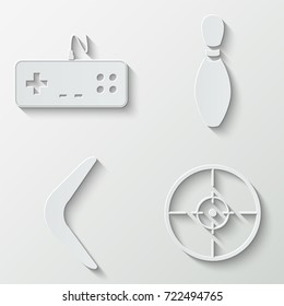 Sports and recreation icons - paper  set