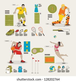 sports and recreation info graphic elements