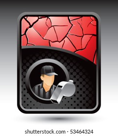 sports referee red cracked background