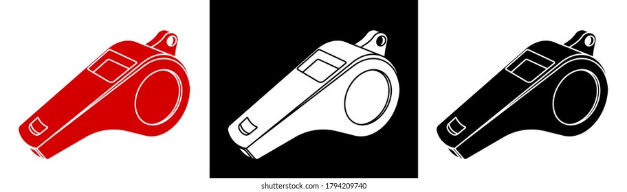 sports referee whistle. Icons. Minimalistic vector. Web design element