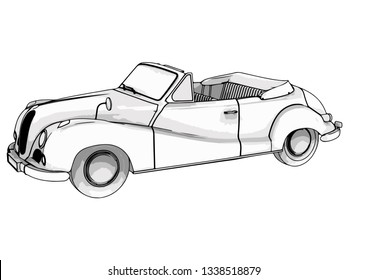 sports retro car vector
