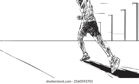 Sports Running man back view-illustrations Iso