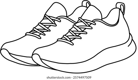 Sports running shoe illustration with Laces and Dynamic Style